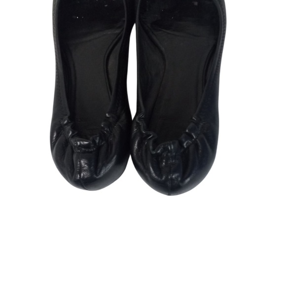 TORY BURCH Black Ballet Flats with Silver insignia Size 7 - Picture 11 of 14